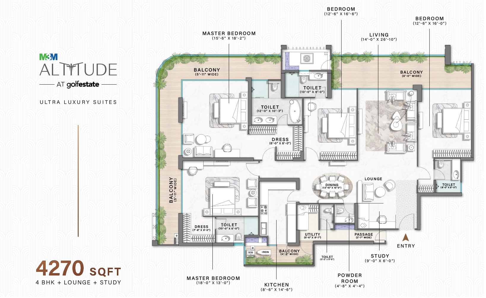 4BHK + Lounge + Study